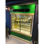 Vitrin Tipi Pasta Dolabı Yeşil Mobilya Desenli Gold Model - Görsel 2
