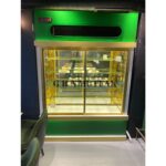 Vitrin Tipi Pasta Dolabı Yeşil Mobilya Desenli Gold Model